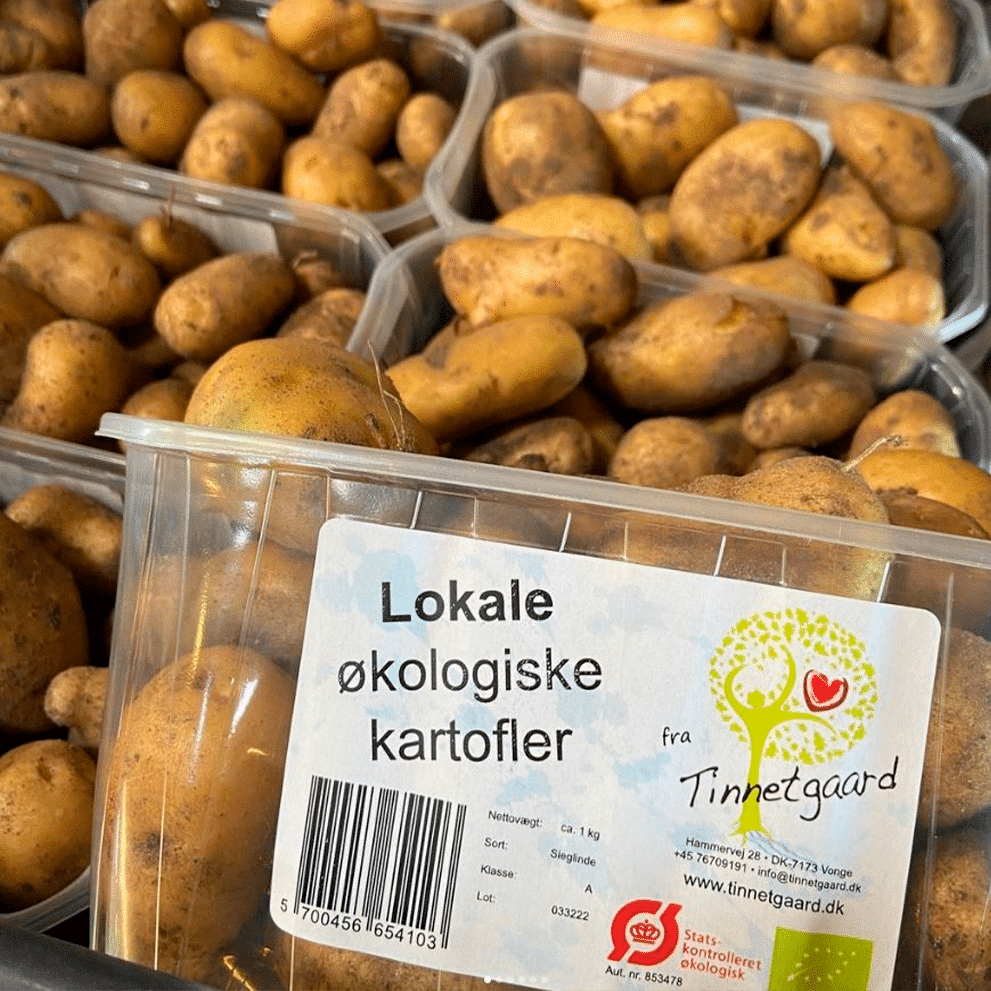 Økologiske kartofler i pakning