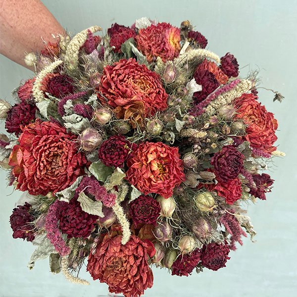 Buket af tørrede blomster